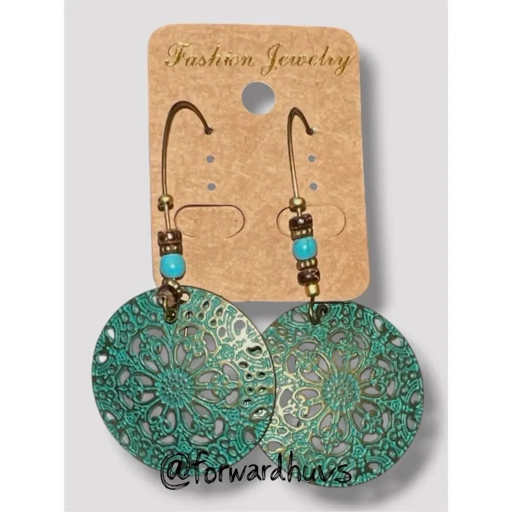 New Old Stock Fashion Jewelry Filigree Earrings